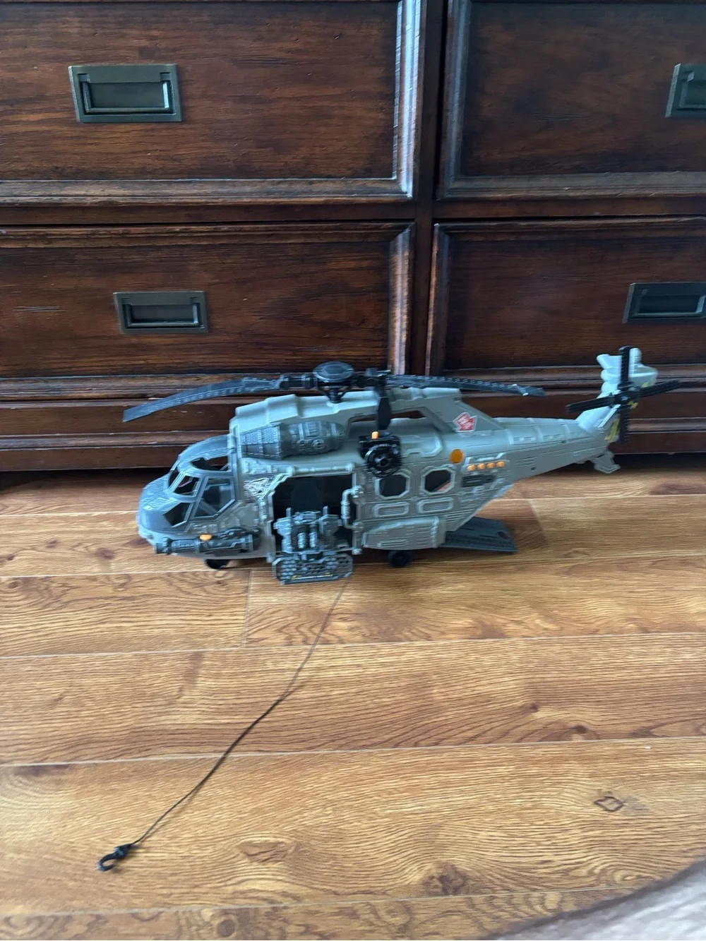 Gray Military Rescue Helicopter Playset for Kids